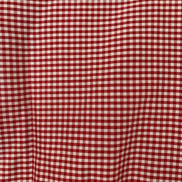 Drapers and Damons Womens Red Silk Flower Embroidered Gingham Shirt 14P Classic - Picture 8 of 9